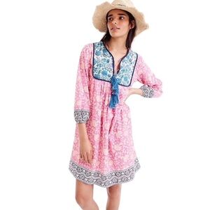 SZ BLOCKPRINTS X J. CREW PINK KITTY VIBRANT DRESS SIZE SMALL
